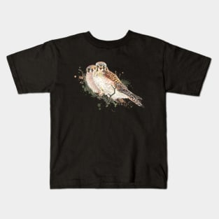 Watercolor Kestrel Sparrow Hawk Birds Kids T-Shirt